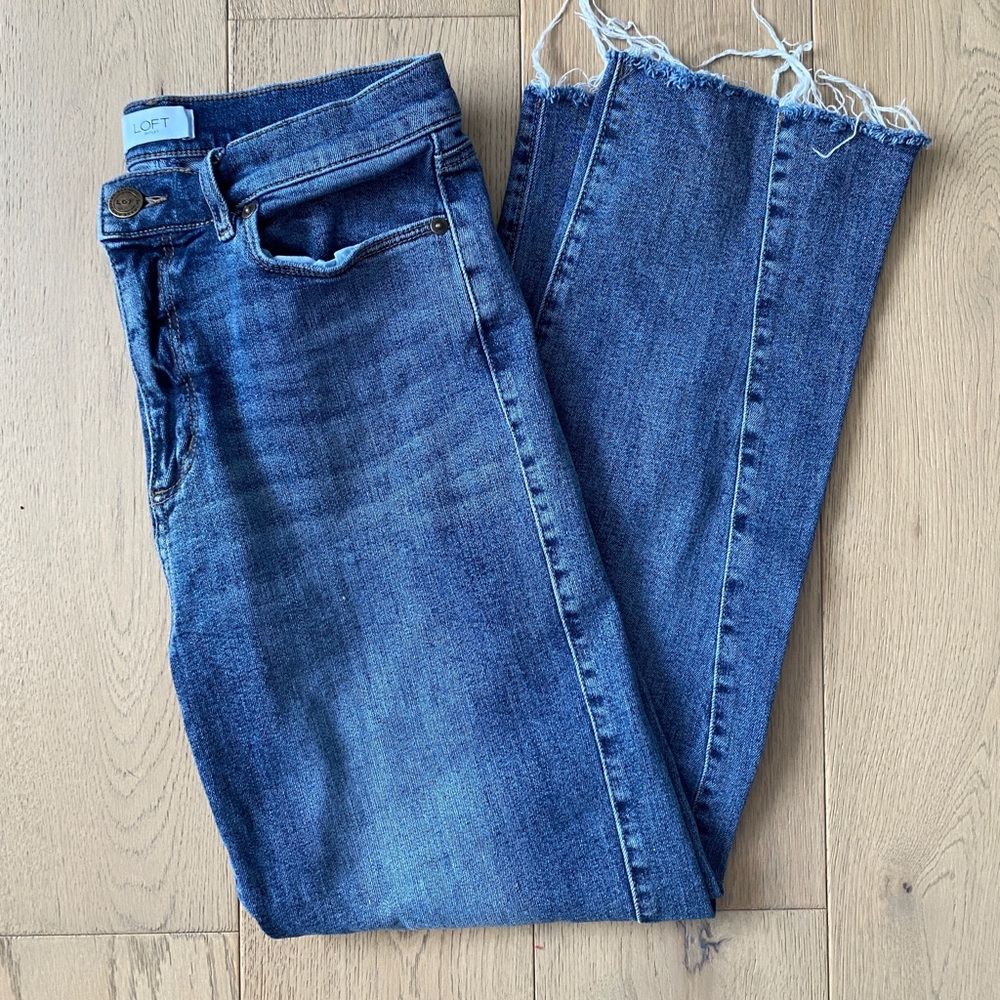 straight leg medium wash jeans